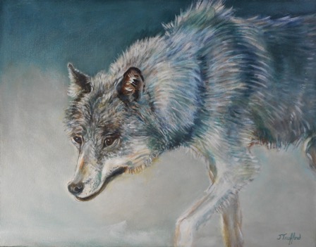 The Grey Wolf 
18” x 14” acrylic on canvas